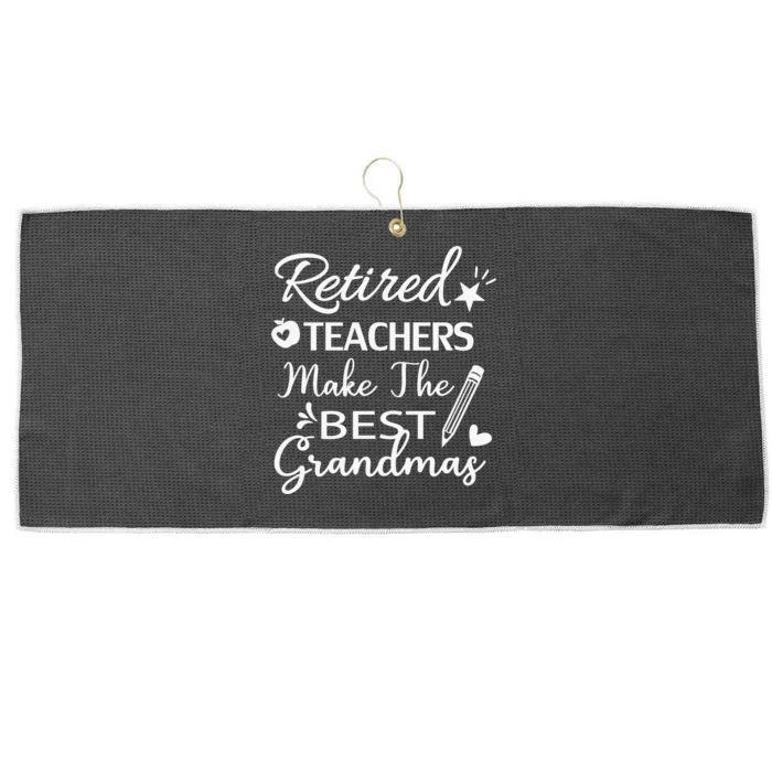 Retired Teacher White Large Microfiber Waffle Golf Towel