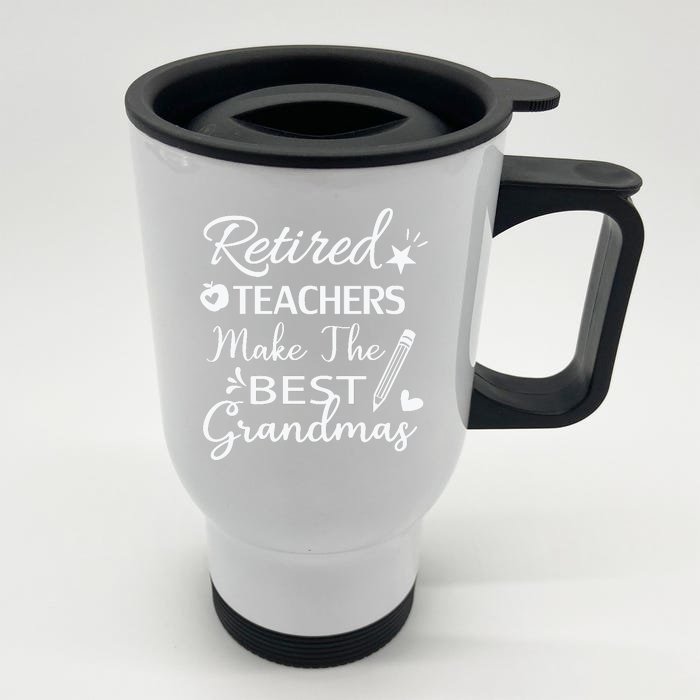 Retired Teacher White Front & Back Stainless Steel Travel Mug