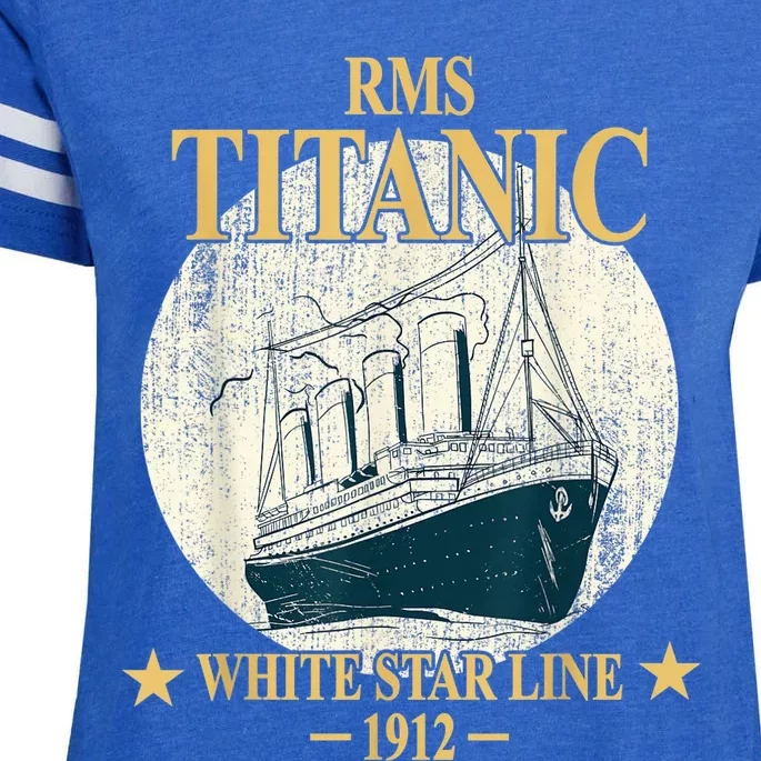 RMS TITANIC White Star Line Cruise Ship 1912 boy girl kid Enza Ladies Jersey Football T-Shirt