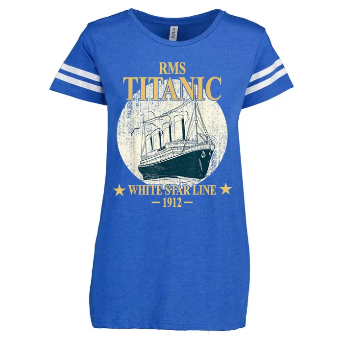 RMS TITANIC White Star Line Cruise Ship 1912 boy girl kid Enza Ladies Jersey Football T-Shirt