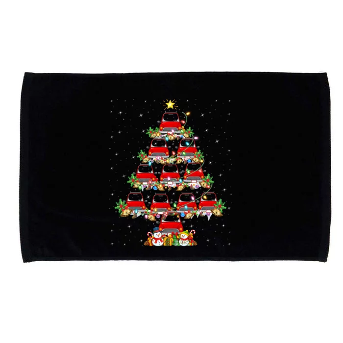 Red Truck Xmas Lighting Santa Red Truck Christmas Tree Cute Gift Microfiber Hand Towel