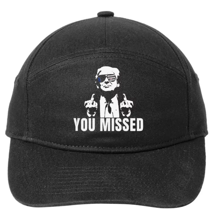 Retro Trump You Missed Trump 2024 Gifts 7-Panel Snapback Hat