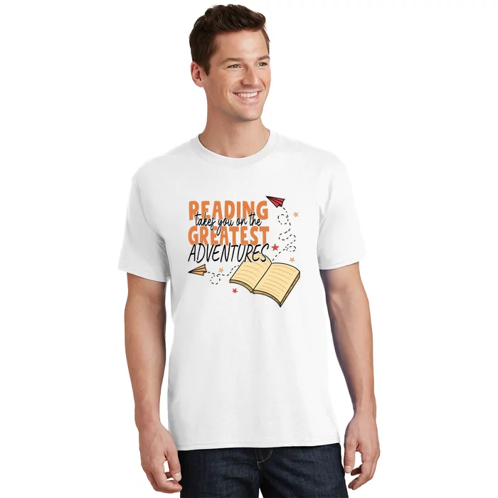 Reading Takes You On The Greatest Adventures Reading Books Gift Cute Reading T-Shirt