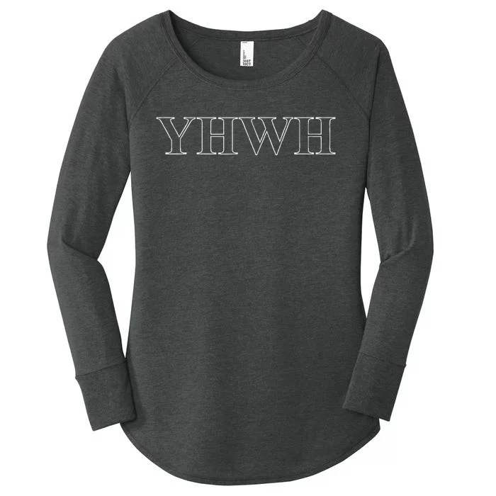 Roman Text Yhwh Yahweh Outline Christian Love Jesus Women's Perfect Tri Tunic Long Sleeve Shirt