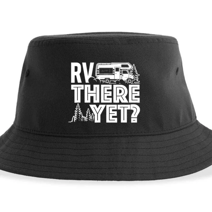 RV There Yet Happy Glamper Camping Sustainable Bucket Hat