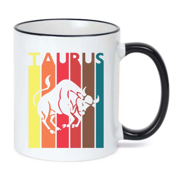 Retro Taurus Zodiac Sign April May Birthday Gift Taurus Black Color Changing Mug