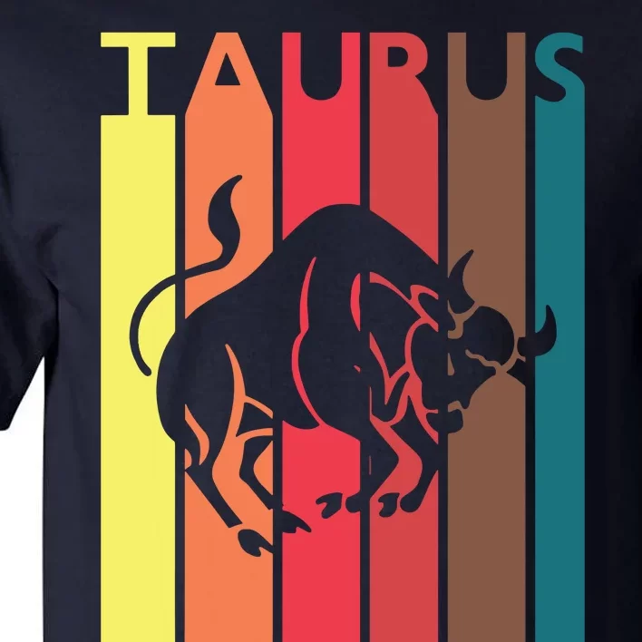 Retro Taurus Zodiac Sign April May Birthday Gift Taurus Tall T-Shirt