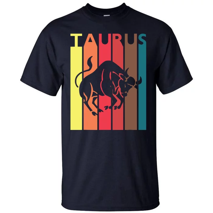 Retro Taurus Zodiac Sign April May Birthday Gift Taurus Tall T-Shirt