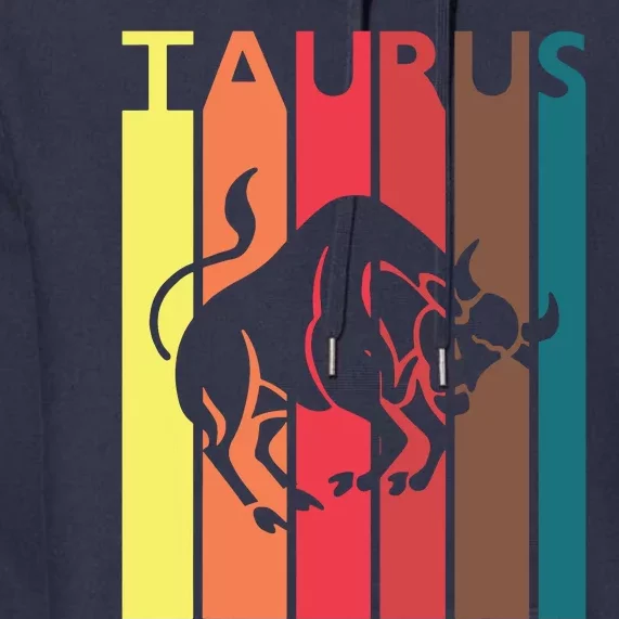 Retro Taurus Zodiac Sign April May Birthday Gift Taurus Premium Hoodie