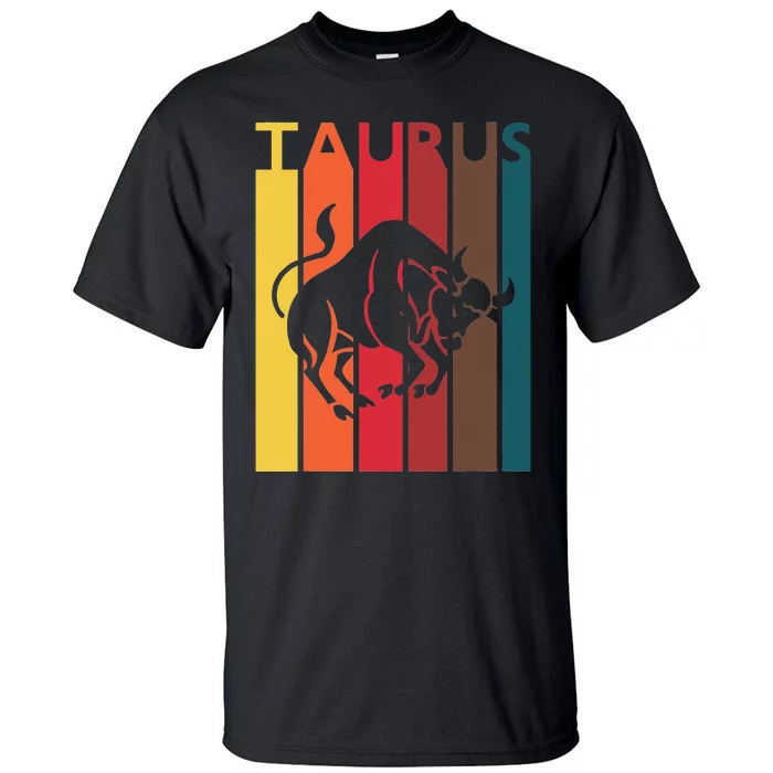 Retro Taurus Zodiac Sign April May Birthday Gift Taurus Tall T-Shirt