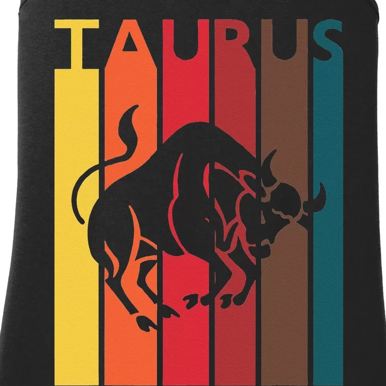 Retro Taurus Zodiac Sign April May Birthday Gift Taurus Ladies Essential Tank