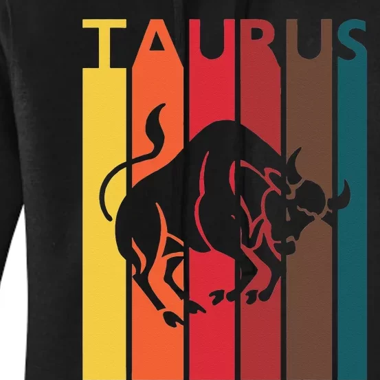 Retro Taurus Zodiac Sign April May Birthday Gift Taurus Women's Pullover Hoodie