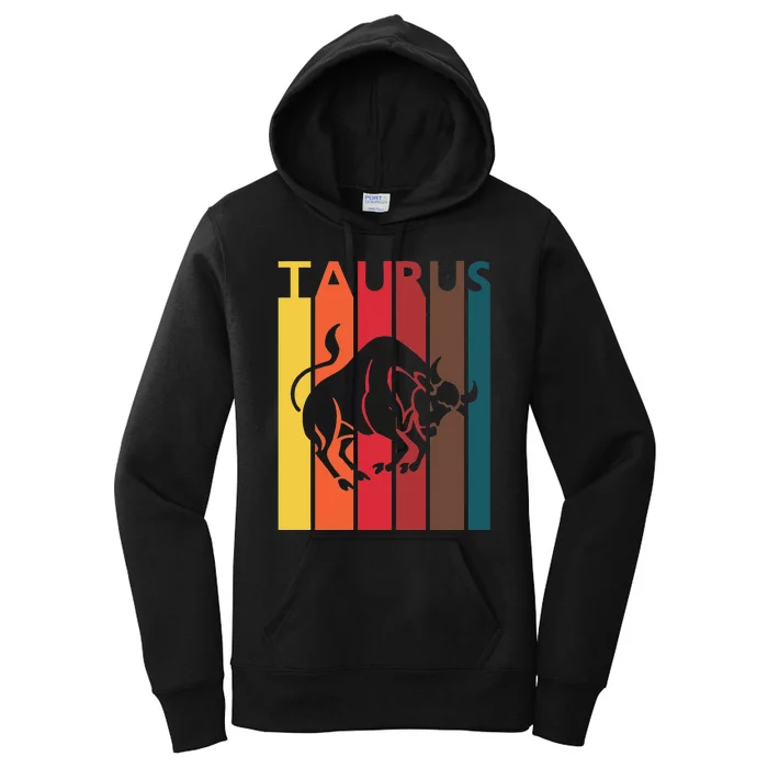 Retro Taurus Zodiac Sign April May Birthday Gift Taurus Women's Pullover Hoodie