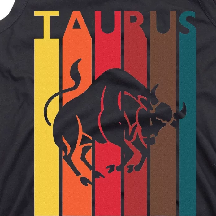 Retro Taurus Zodiac Sign April May Birthday Gift Taurus Tank Top