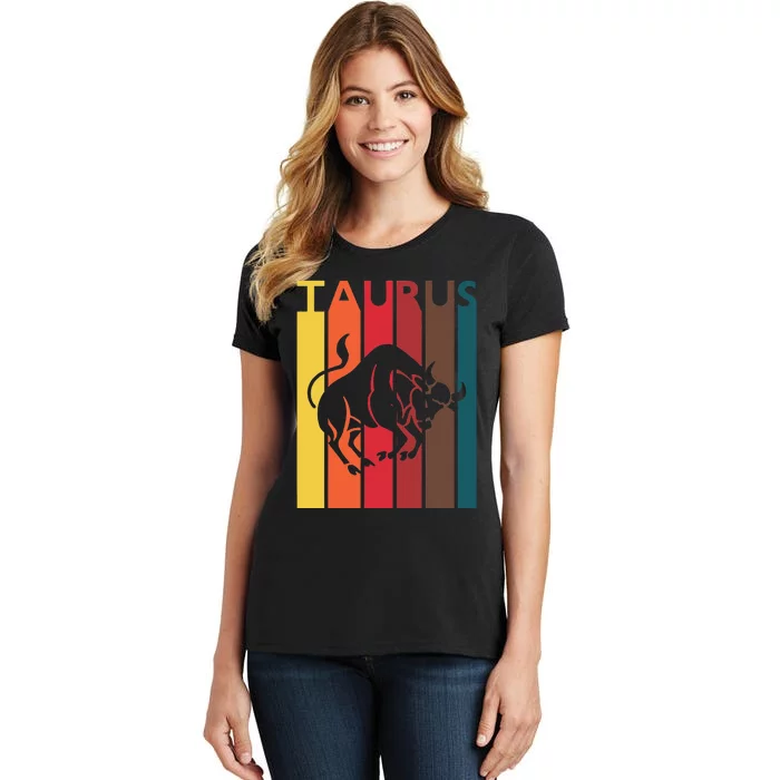 Retro Taurus Zodiac Sign April May Birthday Gift Taurus Women's T-Shirt