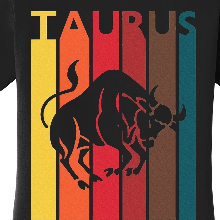 Retro Taurus Zodiac Sign April May Birthday Gift Taurus Women's T-Shirt