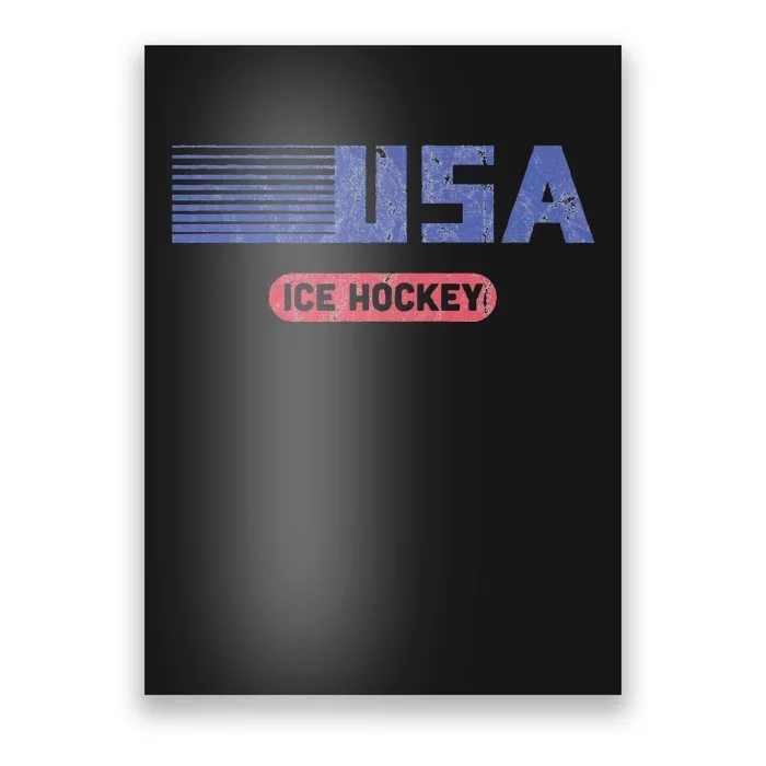 Retro Usa 2024 Team American Ice Hockey Vintage Poster