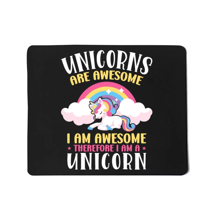 Rainbow Unicorn Are Awesome Mousepad