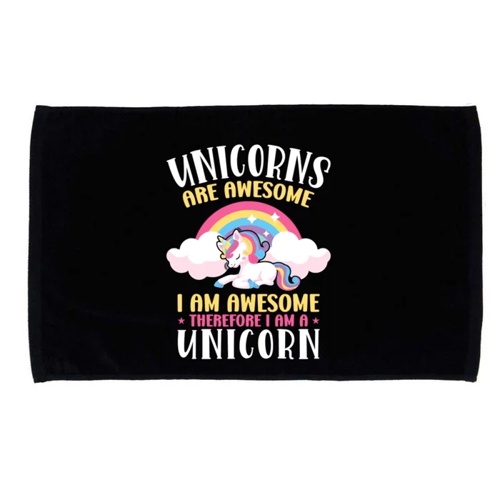 Rainbow Unicorn Are Awesome Microfiber Hand Towel