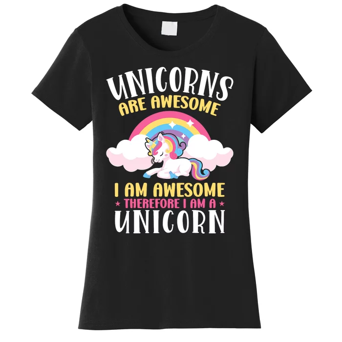 Rainbow Unicorn Are Awesome Women's T-Shirt