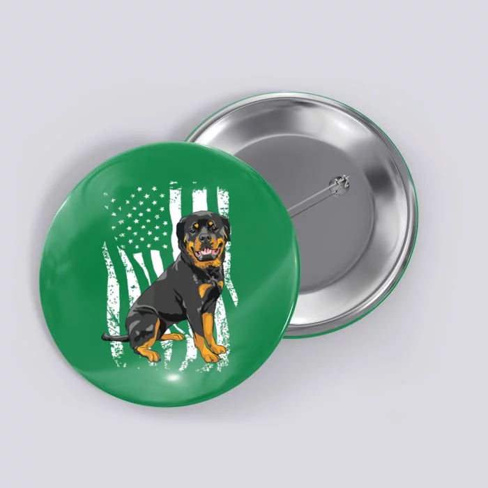 Rottweiler USA American Flag Puppy Lover Dog Breeder Button