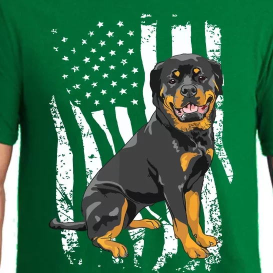 Rottweiler USA American Flag Puppy Lover Dog Breeder Pajama Set