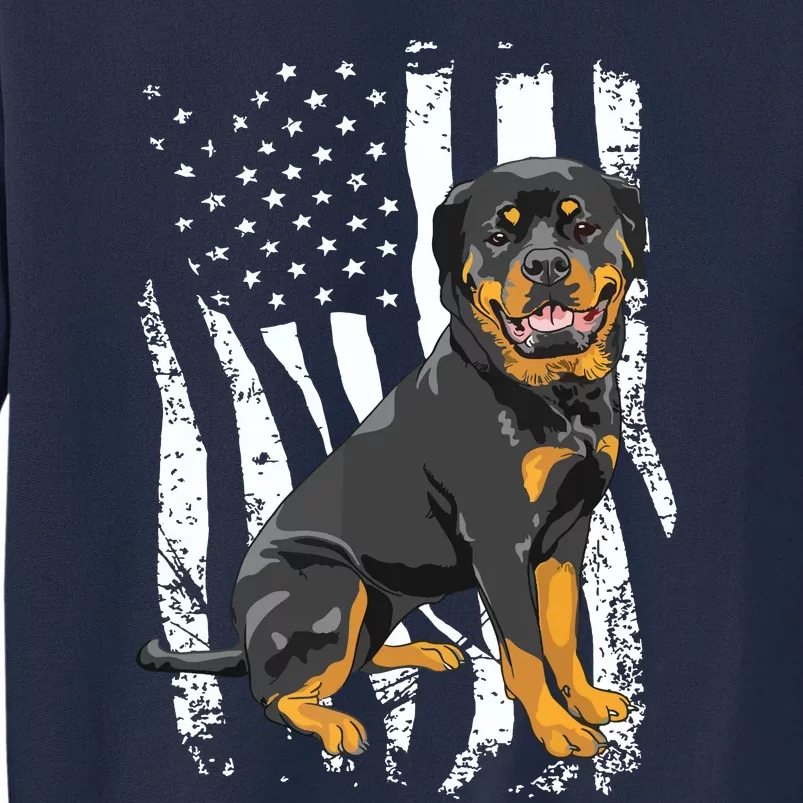 Rottweiler USA American Flag Puppy Lover Dog Breeder Tall Sweatshirt