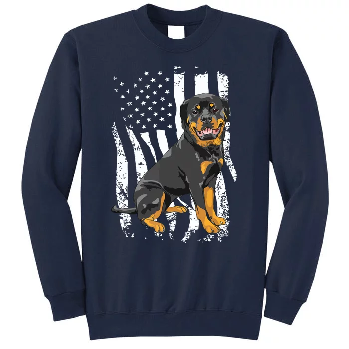 Rottweiler USA American Flag Puppy Lover Dog Breeder Tall Sweatshirt