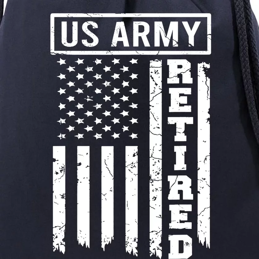 Retired US Army American Flag Retirement Drawstring Bag