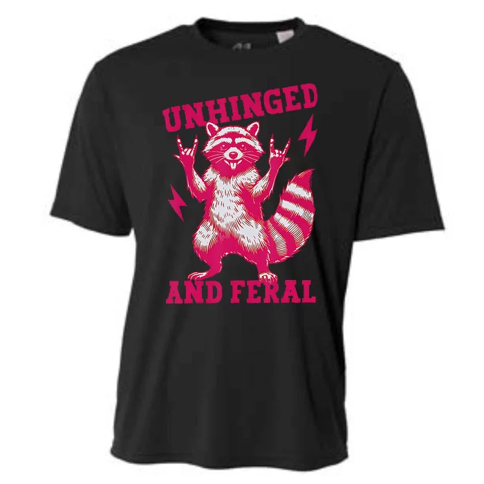 Raccoon Unhinged And Feral Retro Feral Summer Trash Panda Cooling Performance Crew T-Shirt