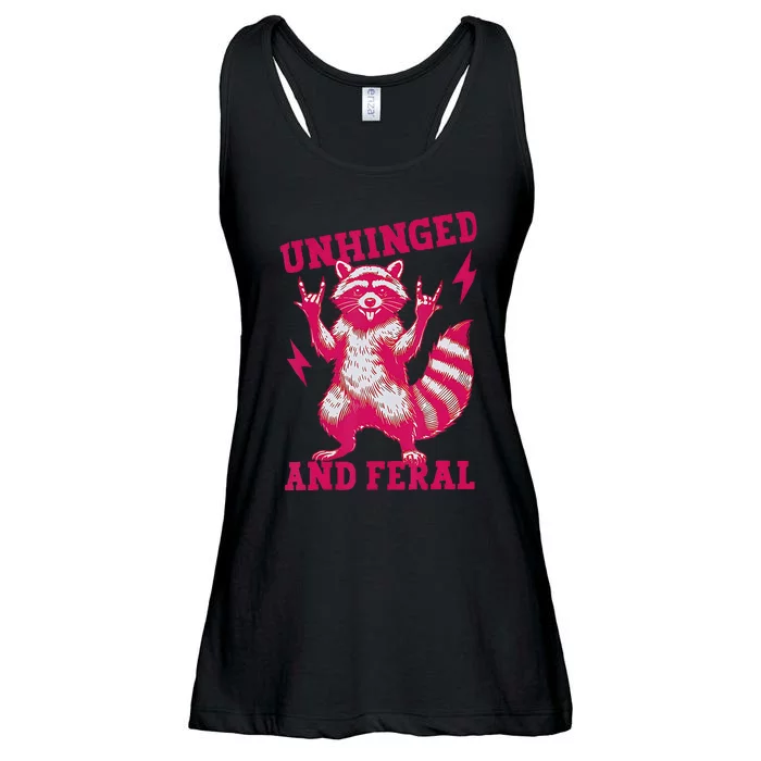 Raccoon Unhinged And Feral Retro Feral Summer Trash Panda Ladies Essential Flowy Tank