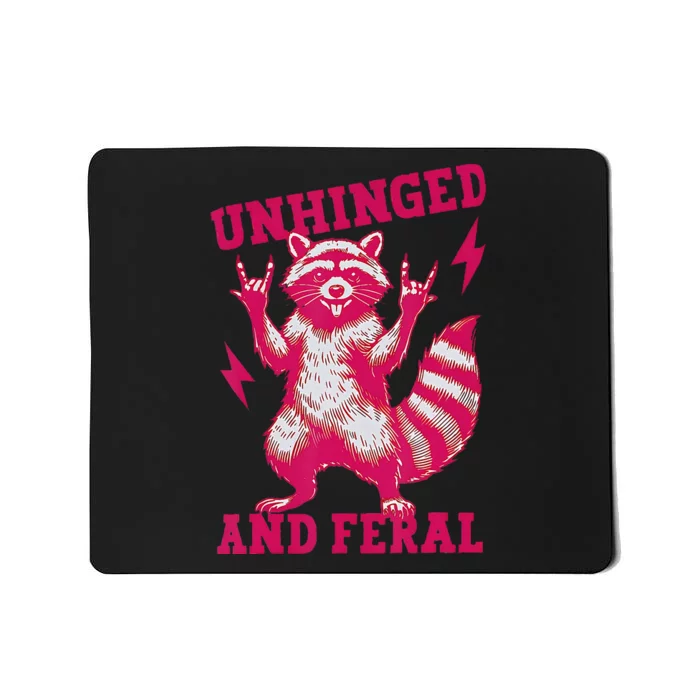 Raccoon Unhinged And Feral Retro Feral Summer Trash Panda Mousepad