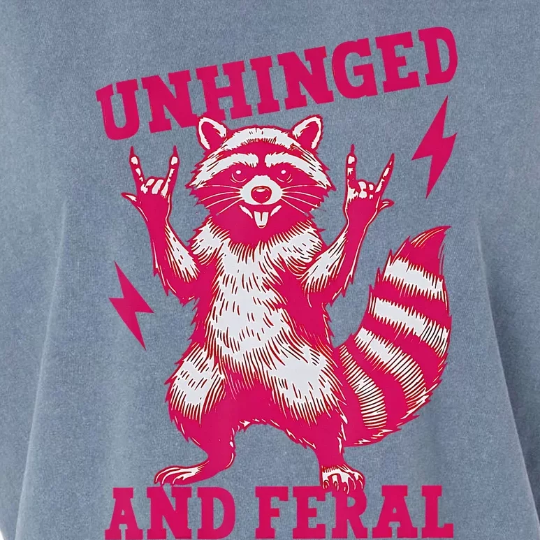 Raccoon Unhinged And Feral Retro Feral Summer Trash Panda Garment-Dyed Women's Muscle Tee