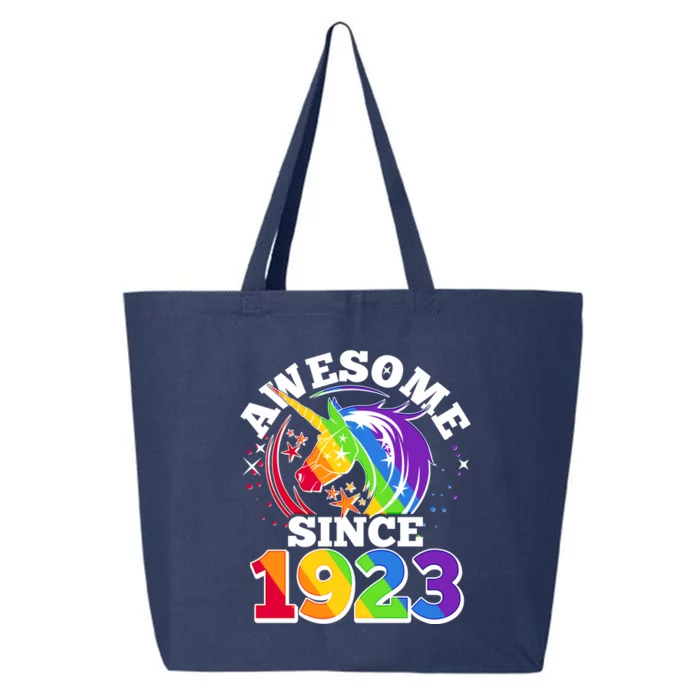 Rainbow Unicorn Awesome Since 1923 100th Birthday 25L Jumbo Tote