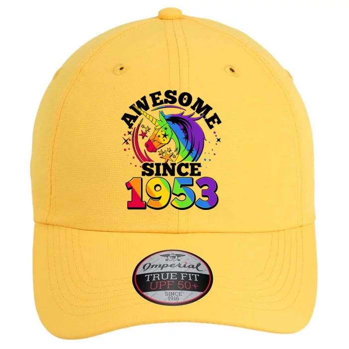 Rainbow Unicorn Awesome Since 1953 70th Birthday The Original Performance Cap