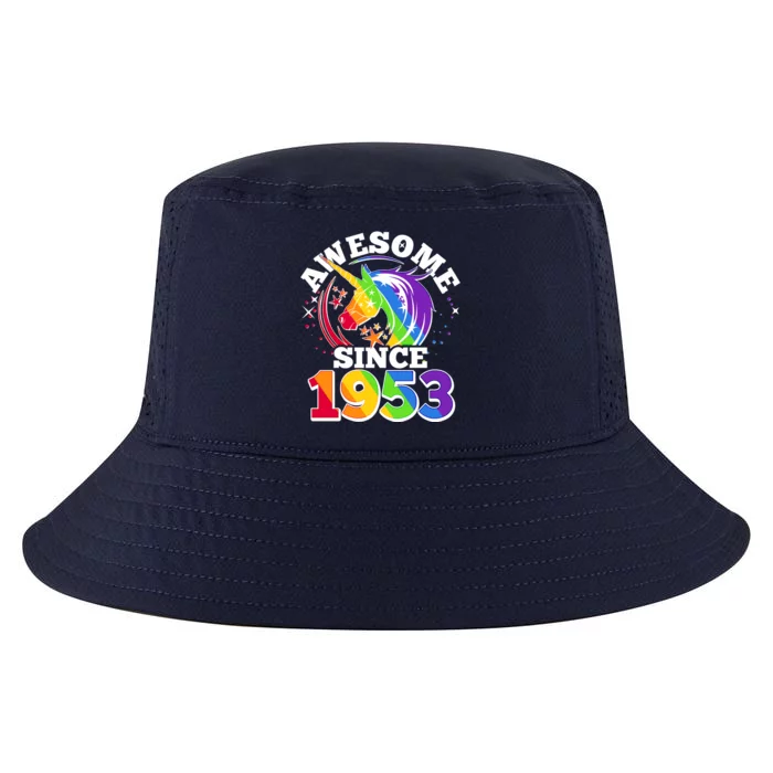 Rainbow Unicorn Awesome Since 1953 70th Birthday Cool Comfort Performance Bucket Hat