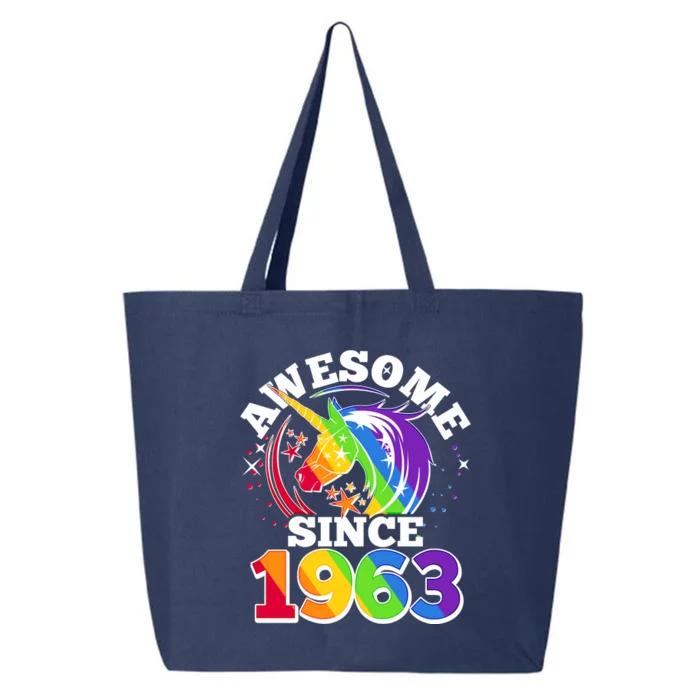 Rainbow Unicorn Awesome Since 1963 60th Birthday 25L Jumbo Tote