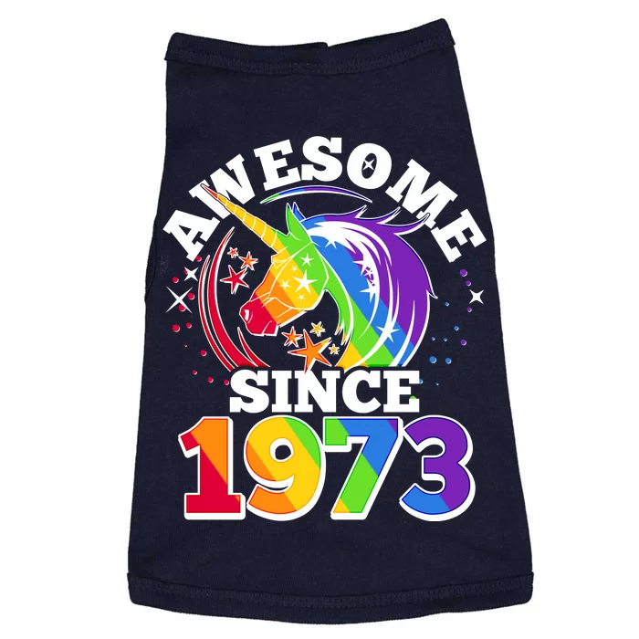 Rainbow Unicorn Awesome Since 1973 50th Birthday Doggie Tank