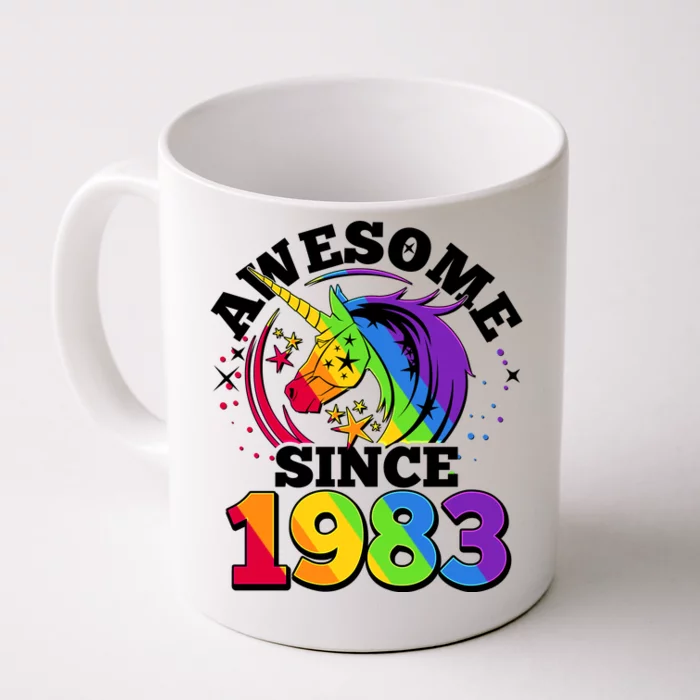 Rainbow Unicorn Awesome Since 1983 40th Birthday Front & Back Coffee Mug