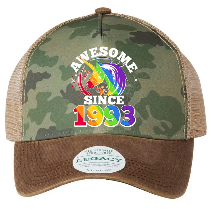 Rainbow Unicorn Awesome Since 1993 30th Birthday Legacy Tie Dye Trucker Hat