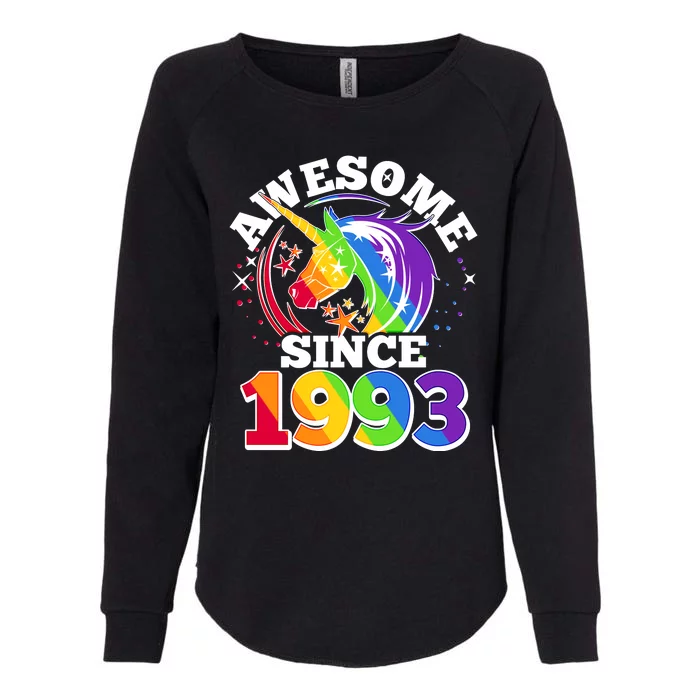 Rainbow Unicorn Awesome Since 1993 30th Birthday Womens California Wash Sweatshirt