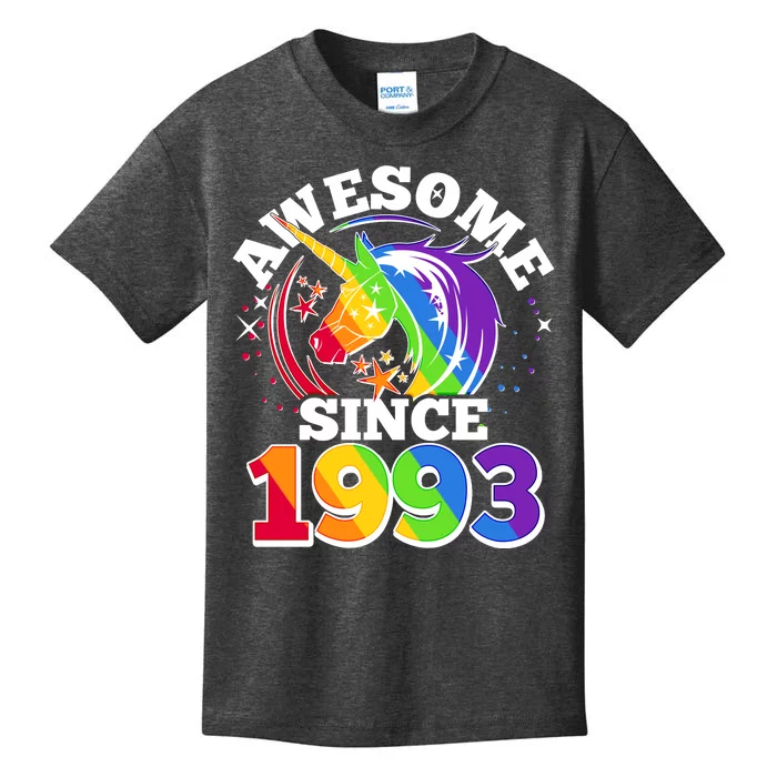 Rainbow Unicorn Awesome Since 1993 30th Birthday Kids T-Shirt