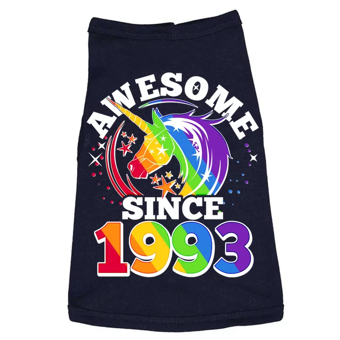 Rainbow Unicorn Awesome Since 1993 30th Birthday Doggie Tank