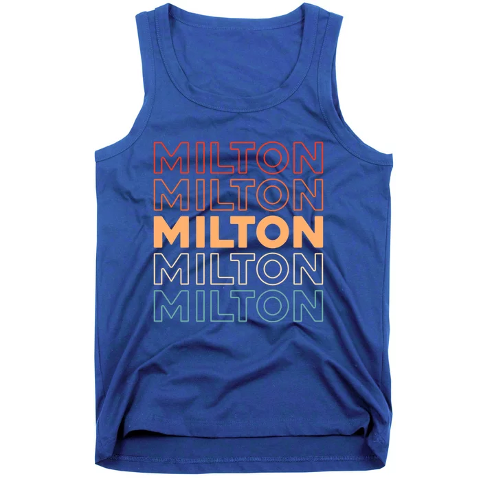 Retro Us American City Usa Vintage Massachusetts Milton Funny Gift Tank Top