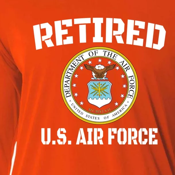 Retired Us Air Force Veteran Gift Cooling Performance Long Sleeve Crew