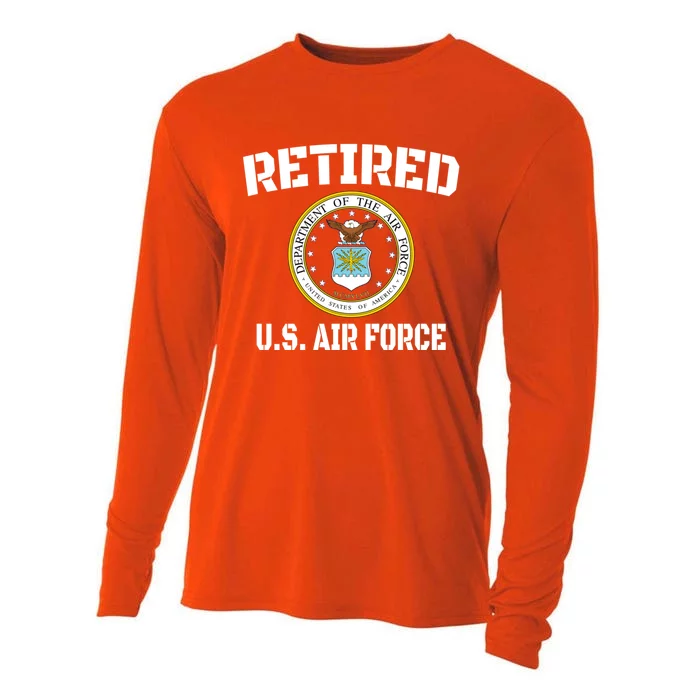 Retired Us Air Force Veteran Gift Cooling Performance Long Sleeve Crew