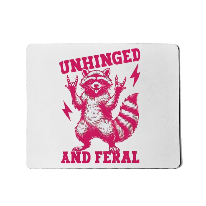 Raccoon Unhinged And Feral Retro Funny Raccoon Feral Summer Mousepad