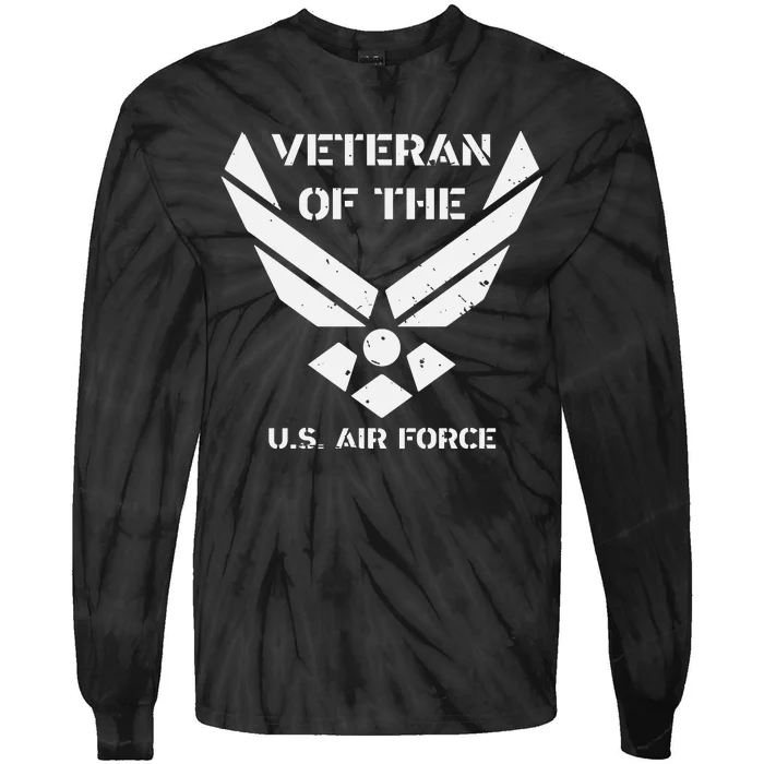 Retired US Air Force Veteran Retirement Tie-Dye Long Sleeve Shirt