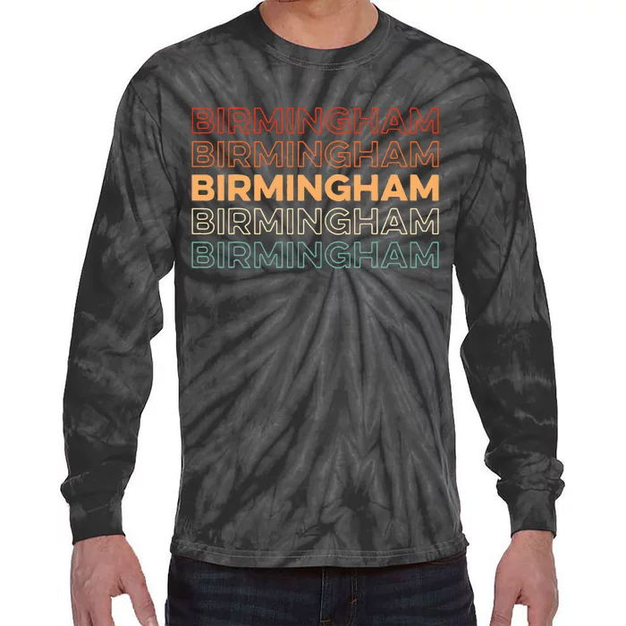 Retro Us American City Resident Vintage Alabama Birmingham Tie-Dye Long Sleeve Shirt