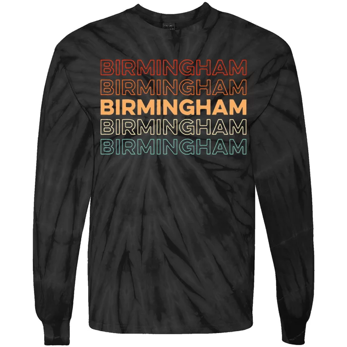 Retro Us American City Resident Vintage Alabama Birmingham Tie-Dye Long Sleeve Shirt